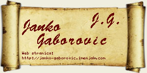 Janko Gaborović vizit kartica